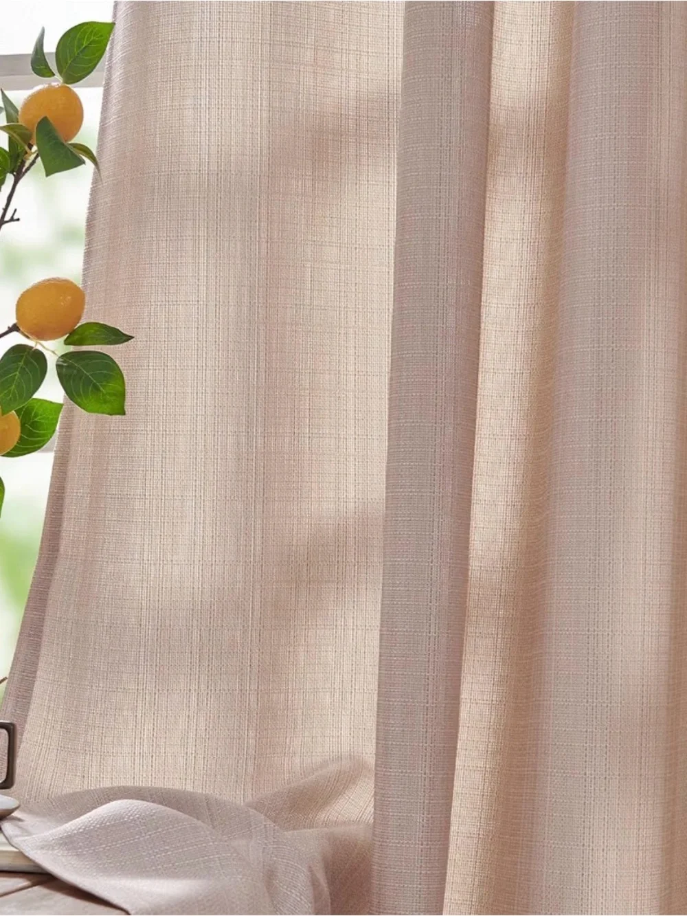 jinchan Taupe Linen Textured Curtains 63 Inch Length x 38 W - 2 Panels ITEM2699